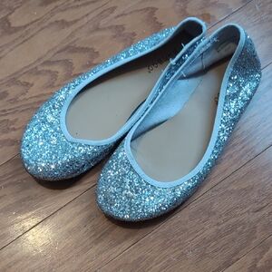 Bamboo Sparkly Silver Glitter Flats